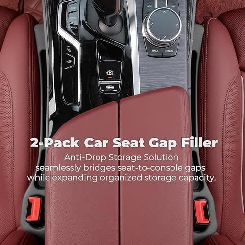 EnzeroTools Car Seat Gap Filler, 2-Pack No-Drop Seat Side Gap Seam Filler Organizer with Phone Holder, Universal Fit Fill The Gap Between Seat & Console, Perfect for Car, SUV, Truck thumbnail 3