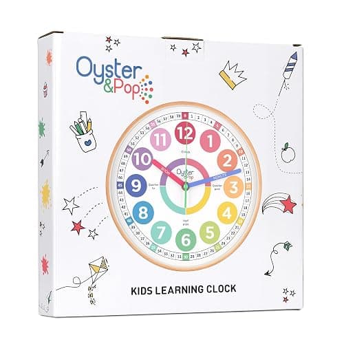 Pastel Learning Clock for Kids – 10" Silent Cute Wall Clock for Classroom & Children’s Bedroom – Non-Ticking Analog Teaching Clocks – Includes E-Book Guide to Help Kids Learn to Tell Time Easily thumbnail 7
