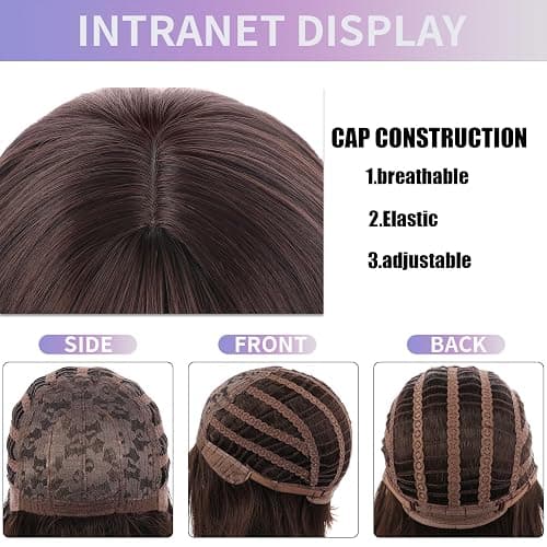 MUPUL Brown Bob Wig Short Brown Wigs for Costume Women Halloween Cosplay | Straight Brown Bob Wig with Bangs Natural Cute Wigs for Daily Costume Party thumbnail 7