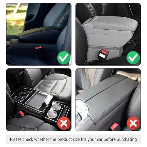 Upgraded Car Center Console Cover,Microfiber Leather Car Armrest Cover Cushion with 2 Storage Bags,Car Armrest Storage Box Interior Accessories for Most Vehicles (Black) thumbnail 6