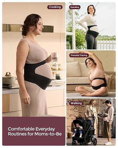 Momcozy Pregnancy Belly Band, CozySupport Ergonest Maternity Belly Band, Invisible Pregnancy Belt for Back, Abdomen, Waist thumbnail 8