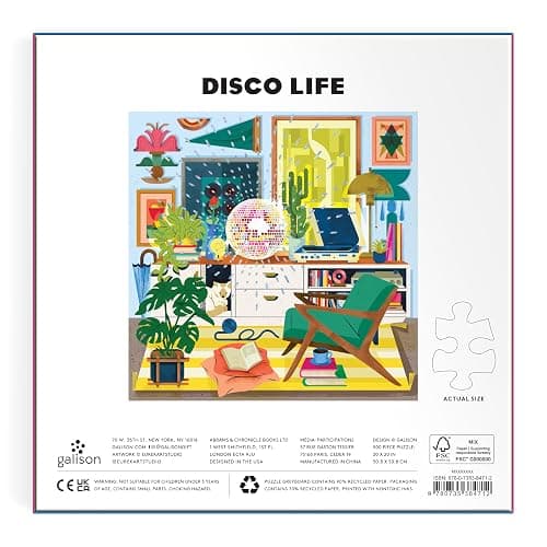 Galison Disco Life – 500 Piece Foil Jigsaw Puzzle Featuring Beautiful Artwork of Disco Ball Inspired Still Life thumbnail 4