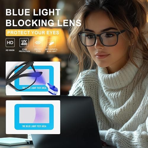 hunsquer Blue Light Glasses for Woman/Men Computer Blue Light Glasses thumbnail 2