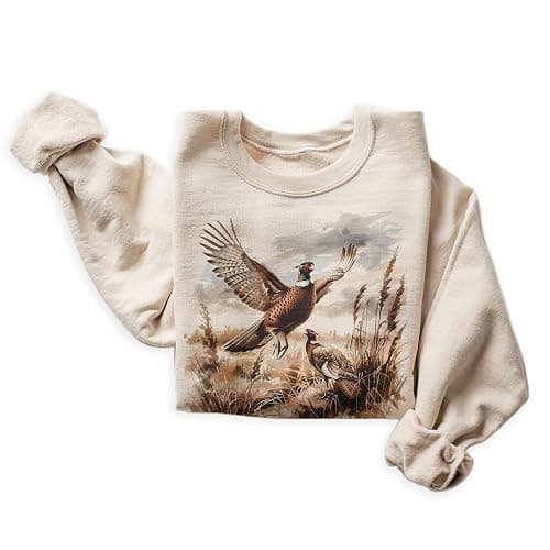 Vintage Pheasant Wilderness Scene Sweatshirt - 90s Vintage Pheasant Bird Sweatshirt - Scenic Fall Upland Hunting Nature Sweater - Unisex Graphic Crewneck Sweatshirt - Image 1