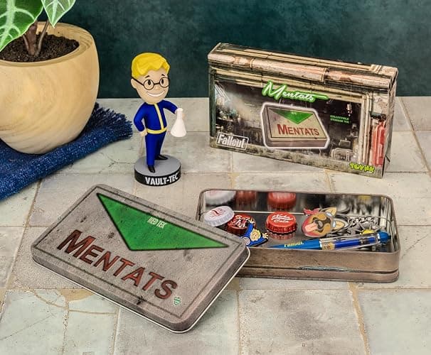 Toynk Fallout Mentats Storage Tin Replica | Metal Trinket Dish Organizer For Jewelry, Accessories, and More thumbnail 2