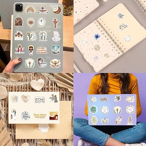 200PCS Inspirational Christian Stickers for Water Bottles, Religious Faith Bible Verses Jesus Stickers for Laptops, Phone Cases, Journaling thumbnail 7