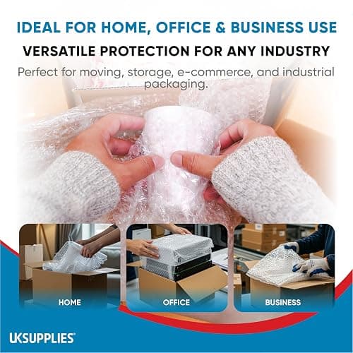 UK SUPPLIES LIMITED Strong Bubble Wrap (Pick Any Size 300MM to 1000MM) 300MM x 50M Lightweight Packing Wrap Roll for Shipping, Moving House & Storage, Protecting Packing Wrap Air Bubble Packaging thumbnail 6