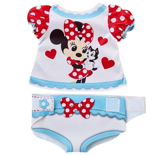 My Disney Nursery Baby Doll Clothes & Accessories, Minnie Diaper Accessory Pack Inspired by Disney's Beloved Minnie Mouse! Includes Doll T-Shirt, Doll diaper Cover, Clip With Charm thumbnail 4