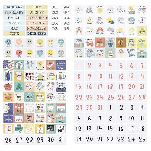 The Peanutshell Learning Calendar Wall Chart - Homeschool Supplies, Interactive Pocket Chart for Toddlers & Kids - Preschool Learning Activity Board, Circle Time Board for Classroom - Good Day thumbnail 8