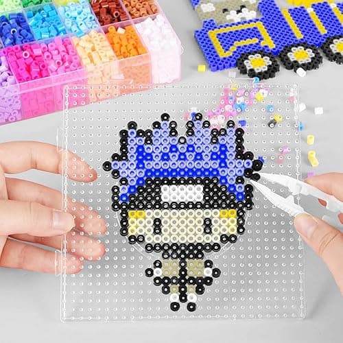 H&W 6PCS 5mm Fuse Beads Boards, Pegboards Kits with Gift 4 Ironing Paper | Large Clear Pegboard Kit with Gift 4 Ironing Paper (WA3-Z6) thumbnail 8