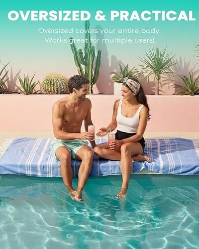 Turkish Beach Towels Vacation Essentials with Bag Quick Dry Sand Free Soft Absorbent Adult Bath Pool Swim Long Wide Stripe Towel Cloud Linen Sandfree Mat Summer Thing Lightweight Thin Travel Blue thumbnail 5