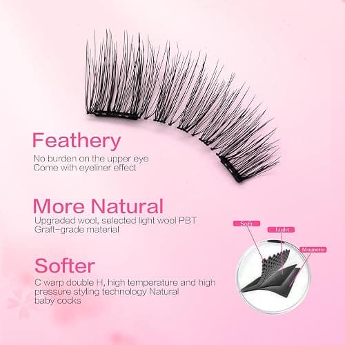Magnetic Lashes Kit Magnetic Eyelashes with Applicator Reusable Eyelashes Magnetic Lashes Easy to Wear and Remove thumbnail 3
