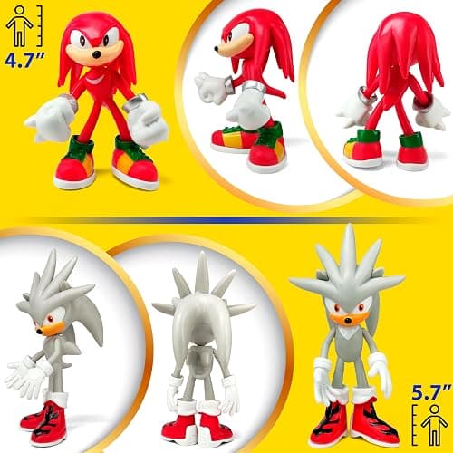 Toysvill Sonic the Hedgehog Big Action Figures (Set of 10 pcs), Collection Toys, Birthday Cake Decoration Party Supplies Cake Topper thumbnail 4
