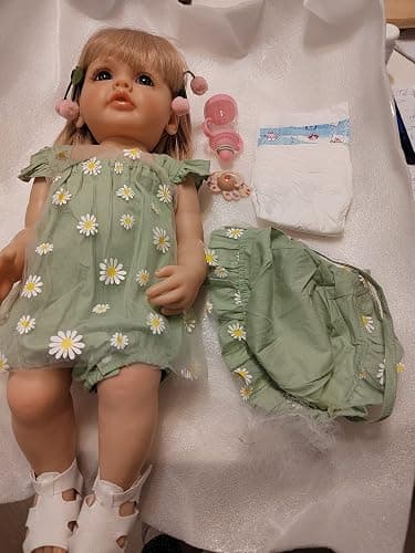 KOKOMANDY Reborn Baby Dolls Girl 22 Inch Silicone Full Body That Look Real Life Reborn Newborn Baby Doll Realistic Washable Babies with Long Blonde Hair Anatomically Correct Doll Toys for Age 6+ thumbnail 5
