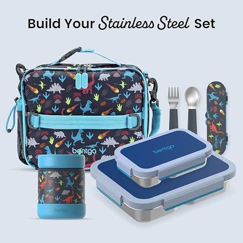 Bentgo Stainless Steel Lunch Box - Leak-Proof, 3 Compartments, 4.3-Cup Capacity, Ideal for Kids 3+, Teens & Adults, Durable, Reusable (Navy) thumbnail 7