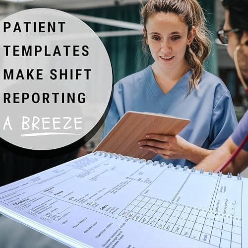Portage ProNurse Report Spiral Notebook – 200 Patient Templates, 8.5"x11",Essential For Nurses, Makes Shift Reporting A Breeeze, 100 Sheets thumbnail 3