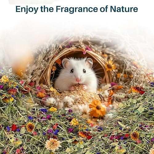 Sukh 150G Hamster Bedding - Flowers & Herbs Odor Control Dwarf Gerbil Robo Katy Habitat Decor Hamster Forage Gerbils Mice Lemmings Degus or Other Small-Sized Pets thumbnail 5