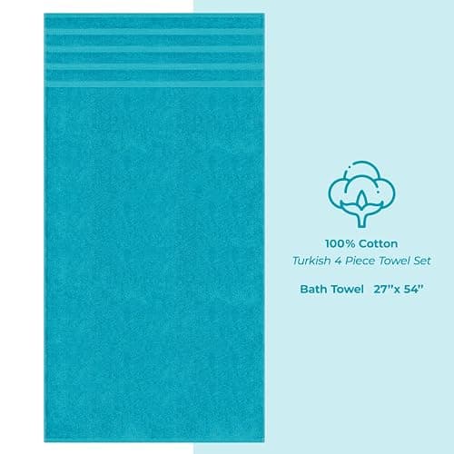 American Soft Linen 100% Cotton Luxury Turkish Towels, 4 PC Bath Towel Set | Soft Absorbent Quick Dry OEKO Tex Standard 100 Certificated Durable Machine Washable Premium Hotel Quality thumbnail 4