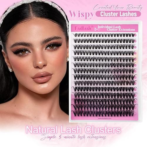 FADLASH DIY Lash Clusters Individual Eyeslash Extensions 40D Volume Eyelash Clusters Soft Band Wispy Natural Eyelash Extension Large Tray (40D-0.07-D, 8-16mm) thumbnail 9