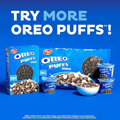 Post Oreo Puff Cereal Cup, Chocolate Cereal, 1 oz cup (Pack of 12) thumbnail 7