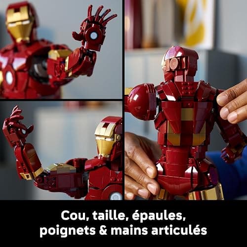 LEGO ǀ Marvel Iron Man Mark 3 Édition Collector - Figurine - Maquette Avengers pour Adulte - Décoration Intérieure - Minifigurine & Réacteur Arc - Cadeau à Collectionner pour Fans 76344 thumbnail 5