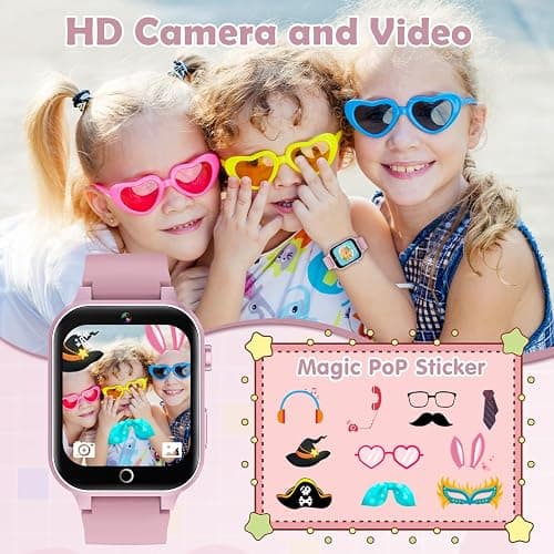 Luyiilo Kids Games Watch, with 26 Puzzle Games, Touch Screen, HD Camera, Alarm Clock, Toys for Ages 4-12 Years Old.Birthday Gift for Boys Girls (Pink) thumbnail 4