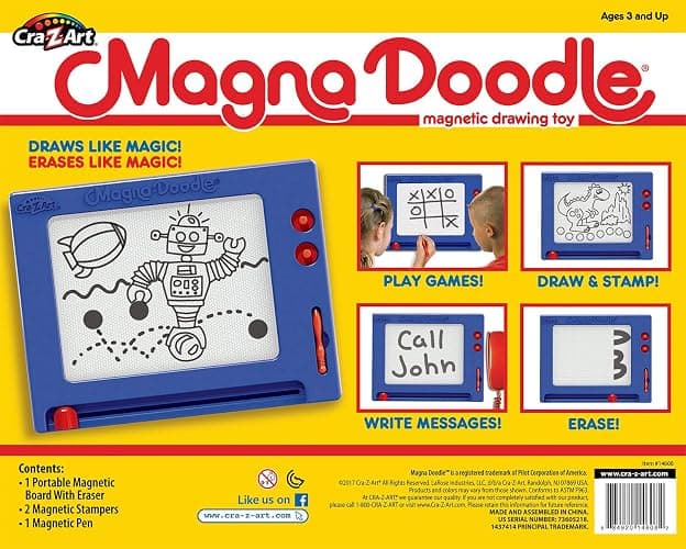 Cra-Z-Art Retro Magna Doodle - 50 Years of Creative Fun – Classic Magnetic Drawing Board Toy, Ages 3+ thumbnail 7