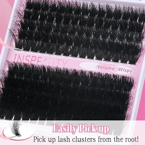 Lash Clusters Kit 150D+200D Thick Lash Clusters Eyelash Extension Kit 12-20mm Individual Lashes Kit with Lash Bond and Seal, Lash Tweezers for DIY Lashes Extension by INSPEAUTY thumbnail 6
