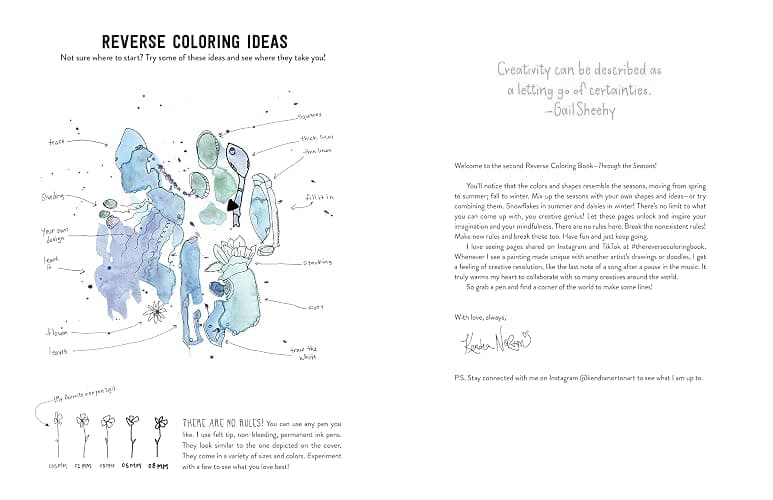 The Reverse Coloring Book™: Through the Seasons: The Book Has the Colors, You Make the Lines thumbnail 3