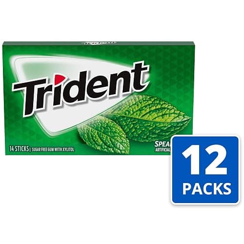 Trident Spearmint Sugar-Free Chewing Gum, 12 Packs of 14 Pieces (168 Total Pieces) thumbnail 4