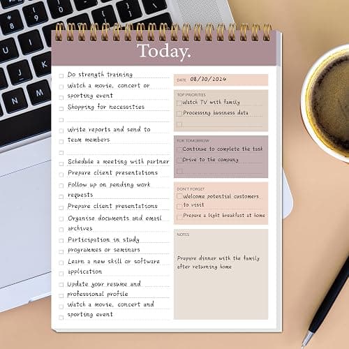 To Do List Notepad - Daily Planner Notepad Undated 52 Sheets Tear Off, 6.5" x 9.8" Checklist Productivity Organizer with Hourly Schedule for Tasks thumbnail 7