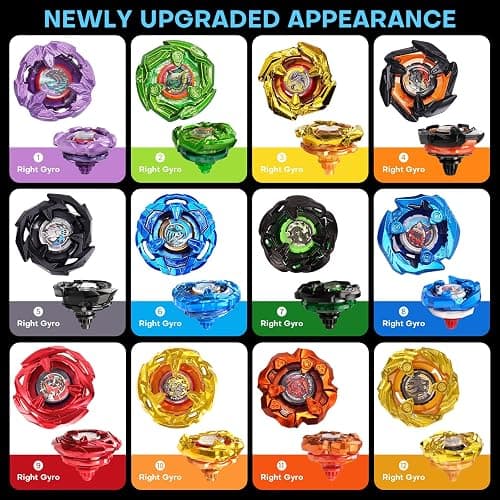 X Battling Set, 12 Spinning Tops, 3 Launchers and 1 Grip with Storage Box, Kids Toys Birthday Gift Ideal for 6+ Years Old Boys thumbnail 7