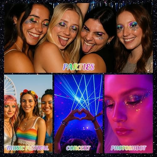 UCANBE Chameleon Multichrome Eyeshadow Palette, 10 Colors Shifting Chromatic Sparkling Metallic Eye Shadow, Multi-Use Blendable Holographic Glitter Shimmer Eye Makeup Palllet (Lunar Mirage) thumbnail 7