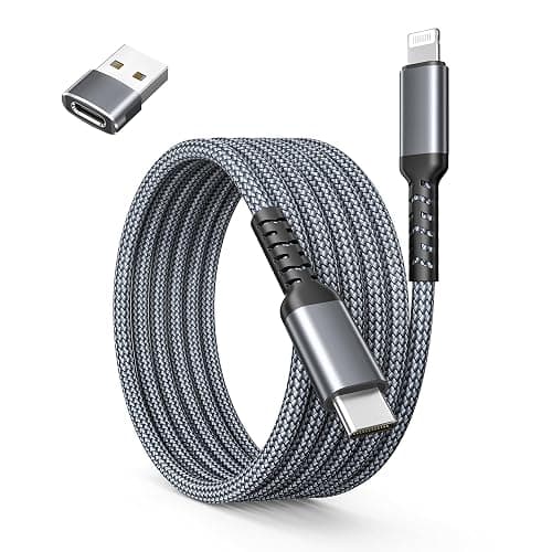 Basesailor iPhone 14 13 Pro Max Charger Cable 10FT,USB C to Lightning Cable with USB A Adapter,Fast Car Charging Power Cord for Apple 12 11 Plus XS XR 8 7 6 Plus 5 SE,iPad 9 9th 8 8th Generation - Image 1