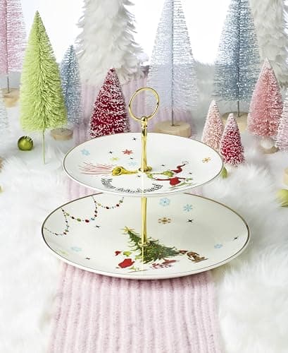 Lenox 897085 Merry Grinchmas Dinnerware 2-Tiered Server, Christmas & Holiday Hosting thumbnail 3