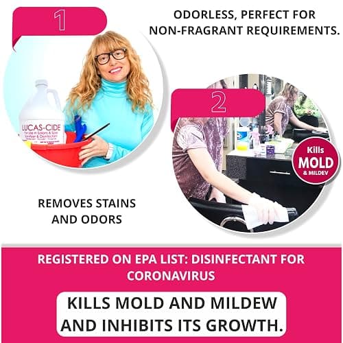 LUCAS-CIDE Salon and Spa Disinfectant Multipurpose Surface Sanitizer, Hospital Grade, EPA Disinfectant Cleaning Supplies Solution 1 Gallon - Pink thumbnail 5