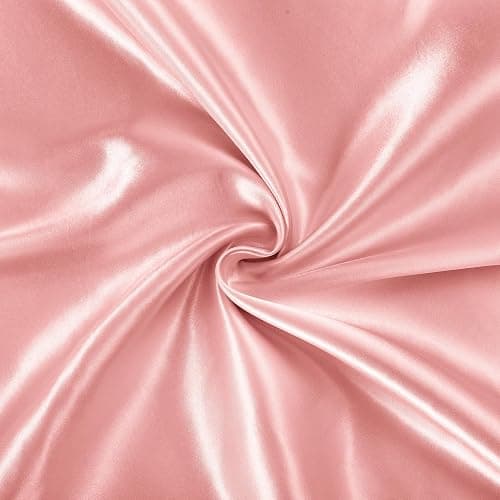 SiinvdaBZX 3-Piece Set Satin Twin Fitted Sheet & 2 Pillowcase, Blush Pink Silky Soft Fitted Bottom Sheet, Wrinkle Free, Fade Resistant, Deep Pocket Bed Sheet (Deep Up to 15") thumbnail 6