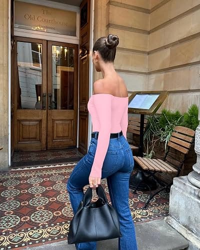 OQQ Bodysuits Womens Off-Shoulder Long Sleeve thumbnail 6