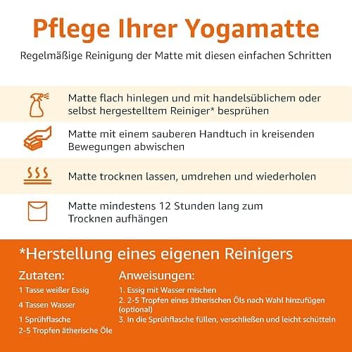 Amazon Basics Yogamatte, rutschfest, extra dick, Pilates-Gymnastikmatte, 183 x 61 x 1 cm, Schwarz thumbnail 4
