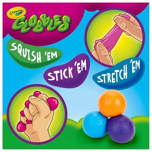 Crayola Globbles Squish Toys (16ct), Easter Egg Toy & Essential Easter Basket Stuffers, Sticky Stress Ball for Adults & Kids, Squishy Balls, Calming Sensory Gift for Stress Relief (Pack of 2) thumbnail 2