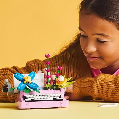 LEGO Creator 3in1 Typewriter with Flowers Toy - Transforms into a Keytar Model or a Flowerpot with a Pen & Notebook - Creative Birthday Gift for 8+ Year Old Girls & Boys - 31169 thumbnail 2