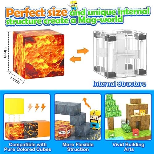 154PCS Dinosaur Toys Magnetic Blocks-Build Mine Magnet World Forest Mine Edition, Dino Adventure Magnetic Building Sensory STEM Kids Toys for Boys Age 3+,Magnet Games for Boys Girls 3-5 4-6 5-7 6-8 thumbnail 2
