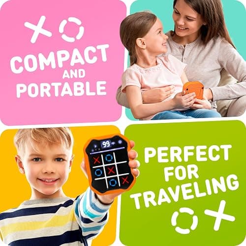 Electronic Tic-Tac-Toe Handheld Game | 3-in-1 Memory & Brain Games | Birthday Gift for Kids and Adults | Touchscreen Travel Friendly with Sound & Voice Effects for Kids Age 7+ thumbnail 3