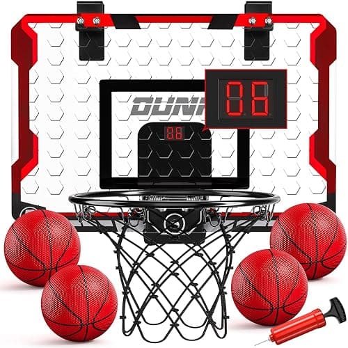 TEMI Indoor Basketball Hoop for Kids, Door Room Basketball Hoop,Mini Basketball Hoop with 4 Balls, Basketball Toys for 3 4 5 6 7 8 9 10 11 12 Year Old Boys - Image 1