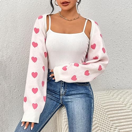 Durio Women Y2K Bolero Shrug Long Sleeve Knit Cropped Cardigan | Stretchy Open Front Sweater with Drop Shoulders, Perfect for Halloween Costumes, Parties & Festivals Outfits, Casual Days thumbnail 4