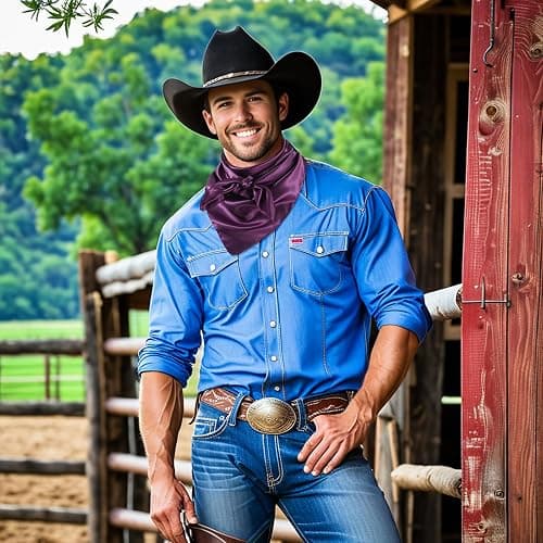 GERINLY Solid Color Wild Rag, Pure Cowboy Bandanas 35 Inch, Bolo Scarf for Men Women thumbnail 3