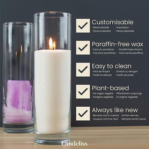 CANDELISS Pearled Candle and Wicks. Candle Sand Powder and Wicks for vases Pearled Candle Wax Powder Pearls Refill with Wicks Powder Candle granules Granulated Snow Wax (1kg) - 1 KG thumbnail 4