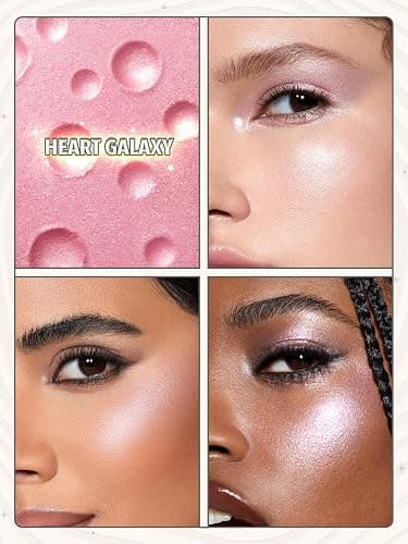 SHEGLAM Lunar Glow Highlighter Face Highlighter Multichrome Glitter Shimmer Highlighter Makeup Eye Face Body Highlighter Illuminator, Silky Creamy Eyeshadow-Heart Galaxy thumbnail 4