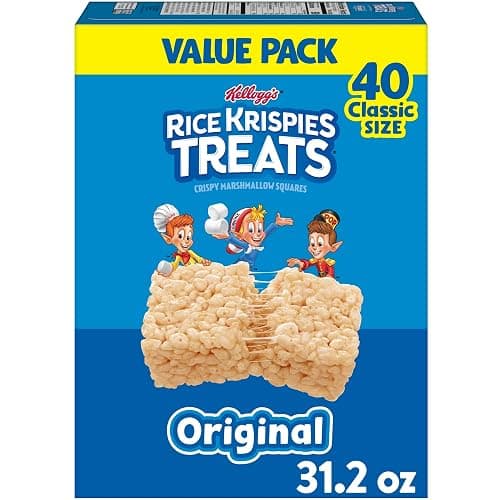 Rice Krispies Treats Crispy Marshmallow Squares, Kids Snacks, Cereal Bars, Original, 31.2oz Box (40 Bars) - Image 1