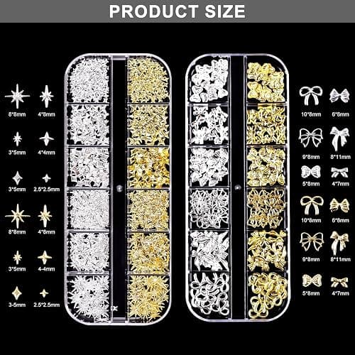 lafo Lot de 3 Boîtes Strass Ongle Nail Art avec Bijoux Ongles - Perles Charmes Cristal Blanc, Beige et Décoration Ongle - Kit Nail Art Accessoires Design Faciles (A) thumbnail 2